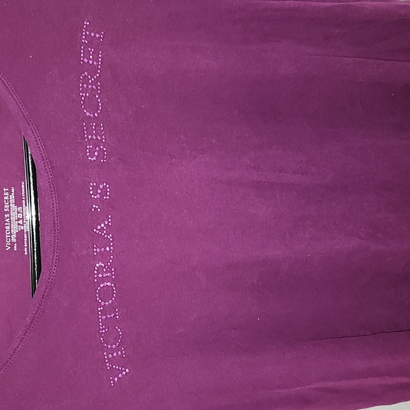 VICTORIA'S SECRET T Shirt Nightie, Size L, EUC, Rhinestone Details - Picture 2 of 3